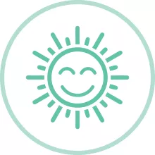 Illustration of a smiling sun