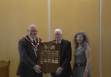 From left to right; Mayor Frank Scarpitti, Ted Scaysbrook Bill Crothers and Wendy Kadlovski.