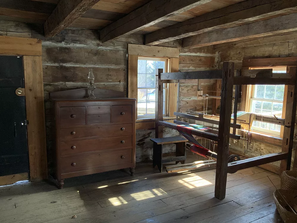 log cabin interior