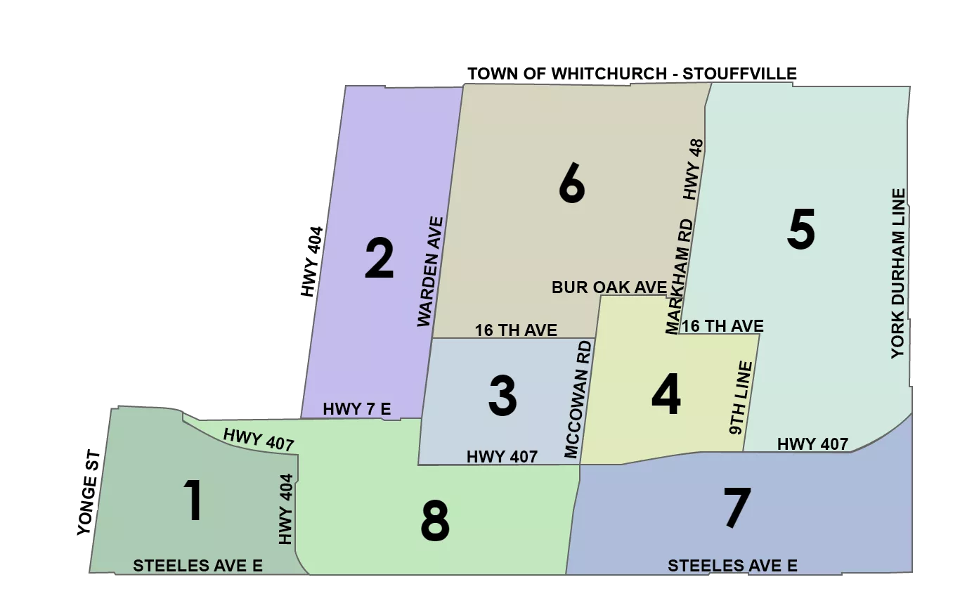 City of Markham Ward Map